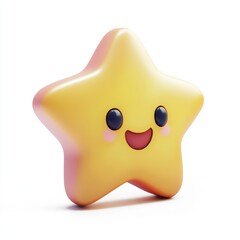 Cute cartoon star character. Decoration element for holiday greeting card poster design