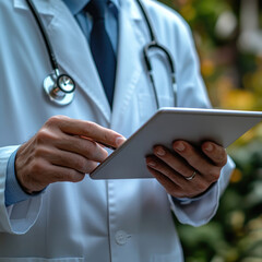 Doctor Using Tablet for Diagnosis