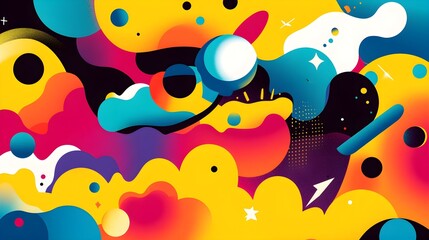 Fototapeta premium Abstract Colorful Shapes Background Geometric Design with Bright Colors