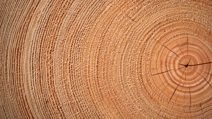 Naklejka premium Close-up of tree rings showcasing natural wood texture and patterns.