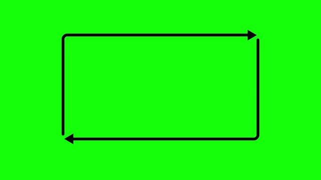 icon on green background rectangle dual arrow