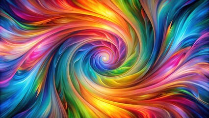 Obraz premium A vibrant and swirling abstract art piece featuring a colorful spiral, where hues blend and flow, creating a dynamic and mesmerizing visual experience.