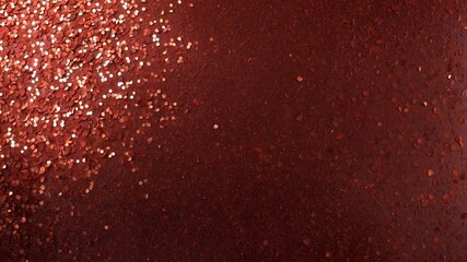 Vibrant red confetti scattered artistically across the surface, creating an elegant and festive visual statement.