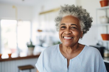 Portrait of a elderly African American woman in a nursing home