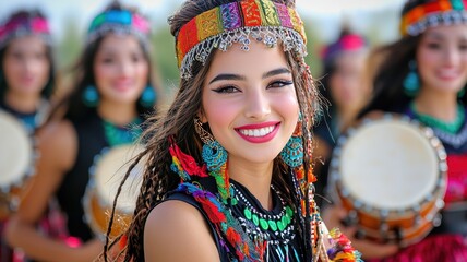 Fototapeta premium Cultural Harmony: Traditional Music Unity Celebrating Diversity