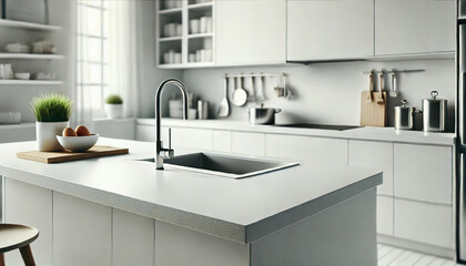 白いキッチンのインテリア