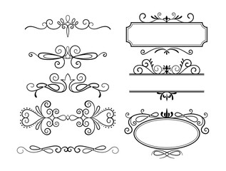 Set of calligraphic ornaments