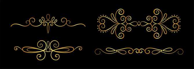 Set of calligraphic ornaments