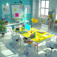 149 Cuttingedge 3D cartoon office fostering innovative product development