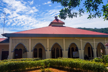 the view of the mosque and its dome looks out, creating a stunning view