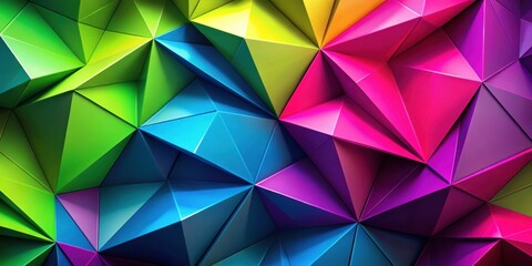 Abstract Geometric Pattern with Vibrant Polygonal Shapes in Multiple Colors