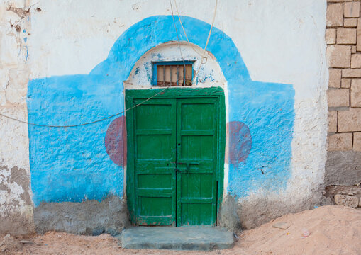 Green Door Of A Former Ottoman Empire House, Berbera Area, Somaliland
