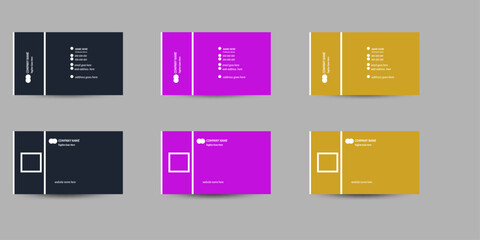 creative simple business card template layout design with neviblue,purple and yellow color