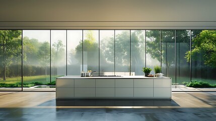 Vibrant luxury kitchen with elegant dining space