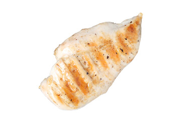 Delicious grilled chicken breast isolated on white