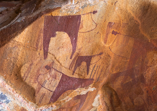 Cave paintings and petroglyphs depicting cows, Woqooyi Galbeed, Laas Geel, Somaliland