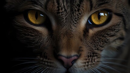 A close-up of a cat's eyes face