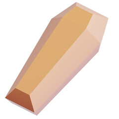 3D illustration of brown coffin