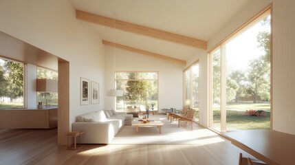 Modern Interior of Passive House Living Room
