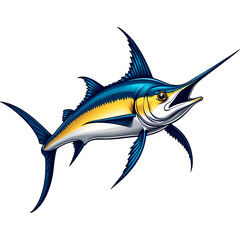 A Jumping Blue Marlin Fish Vector Illustration