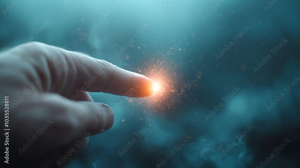 Poster a mystical encounter the power of connection illuminated by a spark of energy in the cosmos