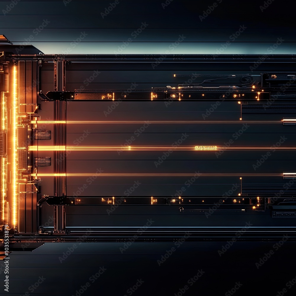 Poster a futuristic technology background with glowing elements and intricate patterns, perfect for digital