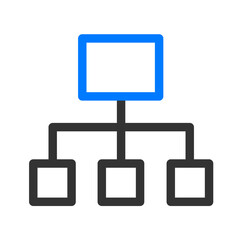 Blue and black outline business icon pack