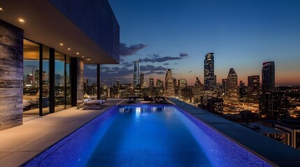 Obraz premium 25. Luxury penthouse with a private rooftop pool and city skyline views