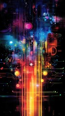 Obraz premium Colorful abstract digital background with light effects.