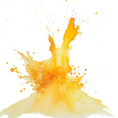 Bright Yellow Splash with Soft Edges Isolated on Transparent Background