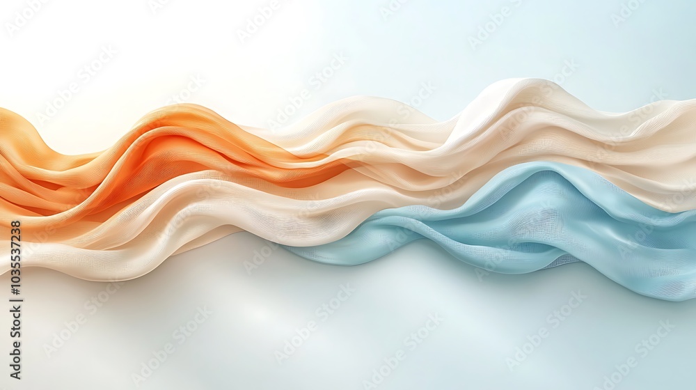 Poster elegant waves of fabric in soft pastel hues a visual symphony of color and texture for artistic insp