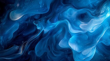 Vibrant Blue Abstract Digital Landscape, a dynamic fusion of swirling azure patterns and intricate data visuals, ideal for tech presentations or modern digital projects.