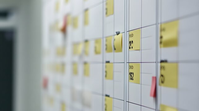 128. A close-up of a marketing content calendar being planned