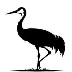 Fototapeta premium Crane bird silhouette vector 