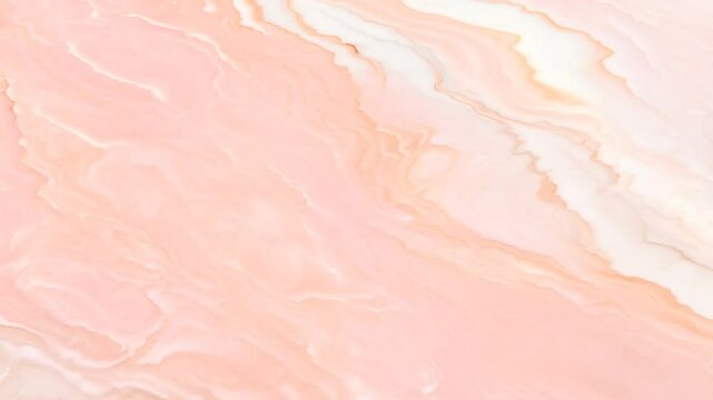 Pink and white marble texture with smooth, flowing patterns and natural veining. The delicate color gradient and organic lines create a calming and elegant onyx marble design. slow motion. 4K Video