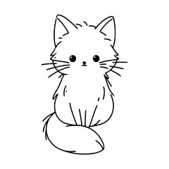 Cat line art silhouette vector 