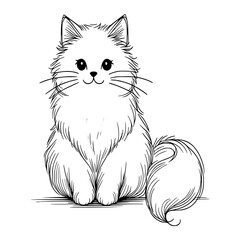 Cat line art silhouette 