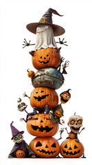 Fototapeta premium vertical_stack_of_Halloween_characters