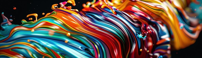 A Close-up Shot of a Cyber-cultural brushstrokes, diverse paint swirls