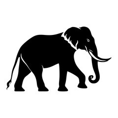Big elephant silhouette vector 