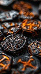 A Close-up Shot of a Abstract diversity runes, diverse symbolic alphabets