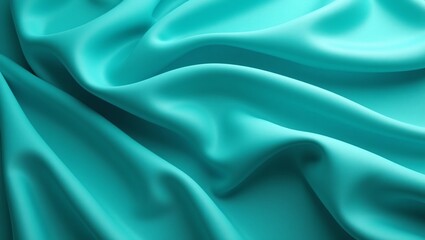 Obraz premium Vibrant teal spandex fabric with a shiny stretchy surface perfect for athletic wear