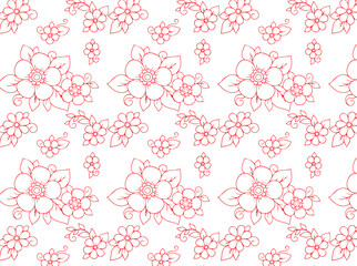 a collection of pink flowers with a white background.