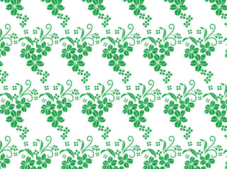 a green floral pattern with the number 3 on it.