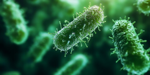 Fototapeta premium Close-up of bacteria under a microscope 