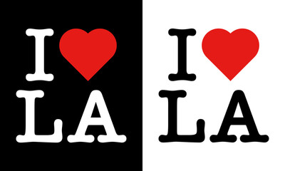 I Love LA Los Angeles Red Heart Lettering T-Shirt Sweatshirt Digital Lettering Vector Design
