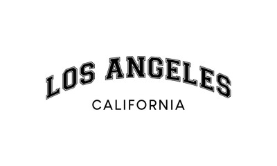 Los Angeles Classic Vintage Retro Arched Outline California Text Lettering Vector Illustration Design 