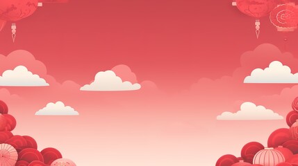 Obraz premium Happy Chinese New Year holiday cartoon publicity illustration,AI generated.