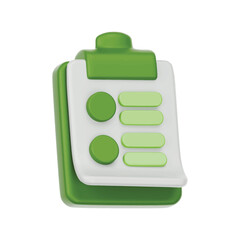 Survey 3D Icons Render Clipart.