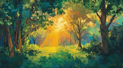 Sunlight Through the Trees